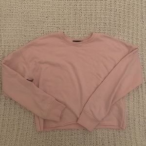 Cropped Light-Pink Sweatshirt
